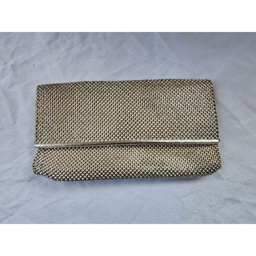 Vintage Whiting and Davis Gold Mesh Small Clutch Purse Evening Bag 1950s Antique